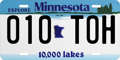 MN license plate 010TOH