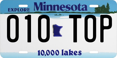 MN license plate 010TOP