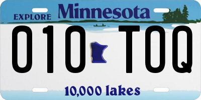 MN license plate 010TOQ