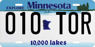 MN license plate 010TOR