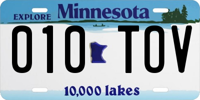 MN license plate 010TOV