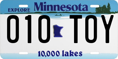 MN license plate 010TOY