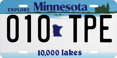 MN license plate 010TPE