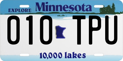 MN license plate 010TPU