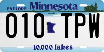MN license plate 010TPW