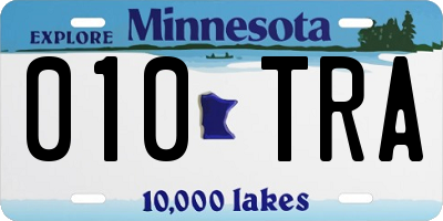MN license plate 010TRA