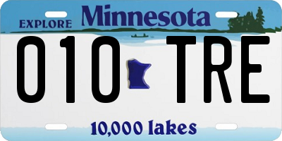 MN license plate 010TRE