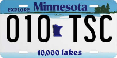 MN license plate 010TSC