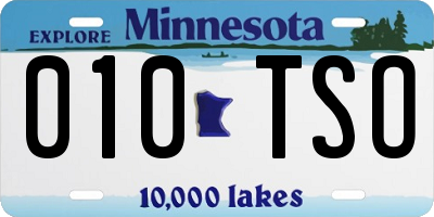 MN license plate 010TSO