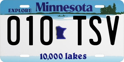 MN license plate 010TSV