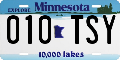 MN license plate 010TSY