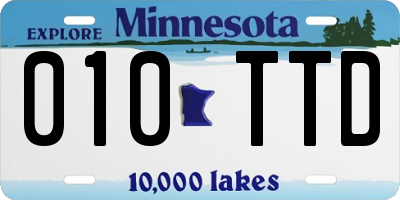 MN license plate 010TTD