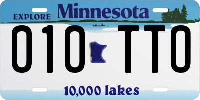 MN license plate 010TTO
