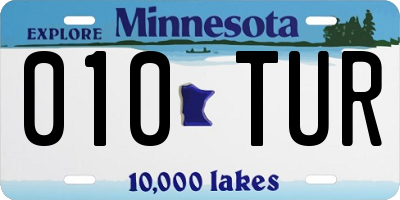 MN license plate 010TUR