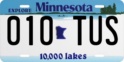 MN license plate 010TUS