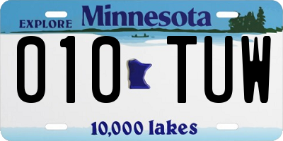 MN license plate 010TUW