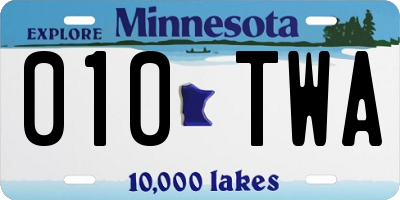 MN license plate 010TWA
