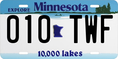MN license plate 010TWF