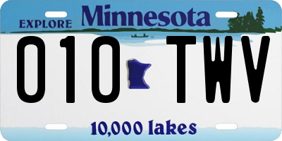 MN license plate 010TWV