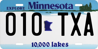 MN license plate 010TXA