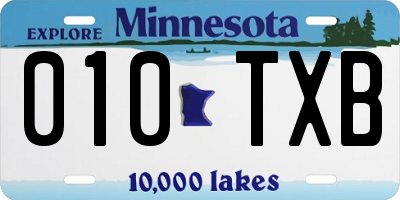 MN license plate 010TXB