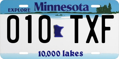 MN license plate 010TXF