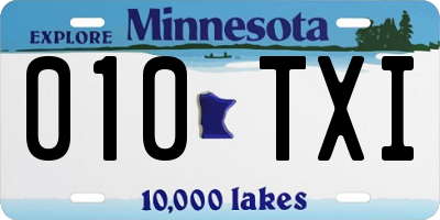 MN license plate 010TXI