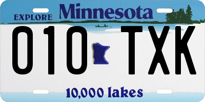 MN license plate 010TXK