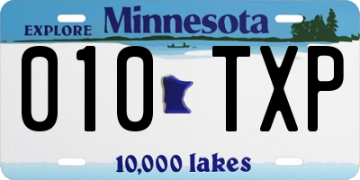 MN license plate 010TXP