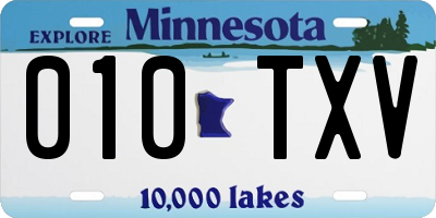 MN license plate 010TXV