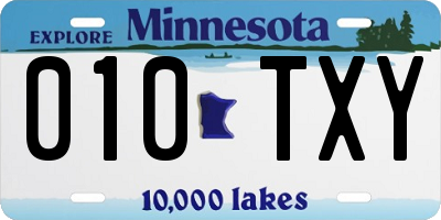 MN license plate 010TXY