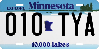 MN license plate 010TYA