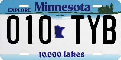 MN license plate 010TYB