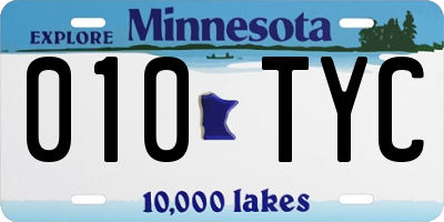 MN license plate 010TYC