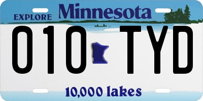 MN license plate 010TYD