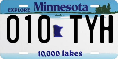MN license plate 010TYH