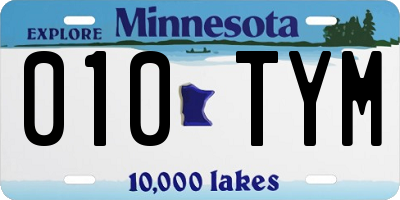 MN license plate 010TYM