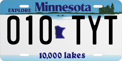 MN license plate 010TYT