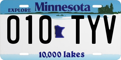 MN license plate 010TYV