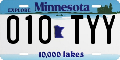 MN license plate 010TYY