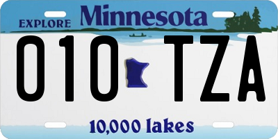 MN license plate 010TZA