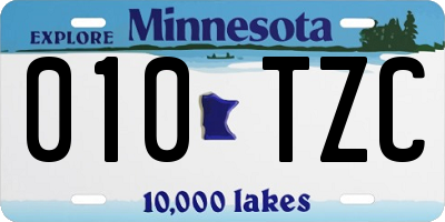 MN license plate 010TZC