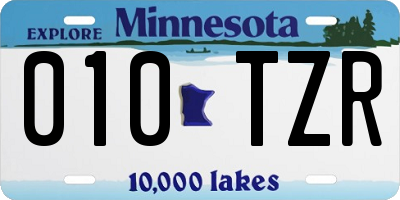 MN license plate 010TZR