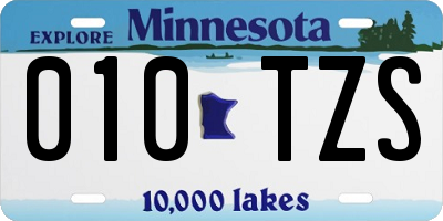 MN license plate 010TZS