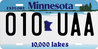 MN license plate 010UAA