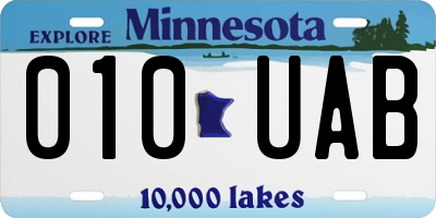 MN license plate 010UAB