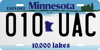 MN license plate 010UAC