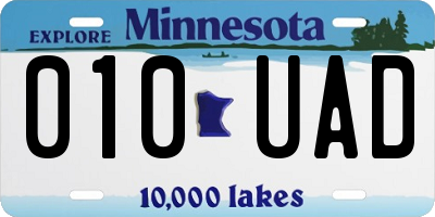 MN license plate 010UAD