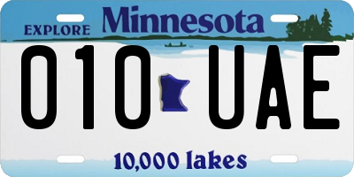 MN license plate 010UAE