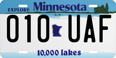 MN license plate 010UAF